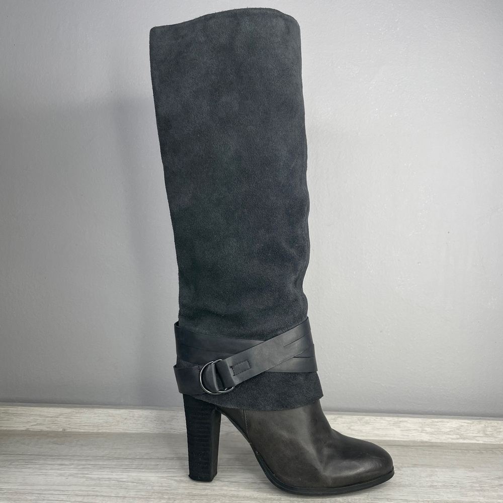 Like New! Carlos by Carlos Santana Mystery gray suede and leather boots size 8 - Picture 3 of 11